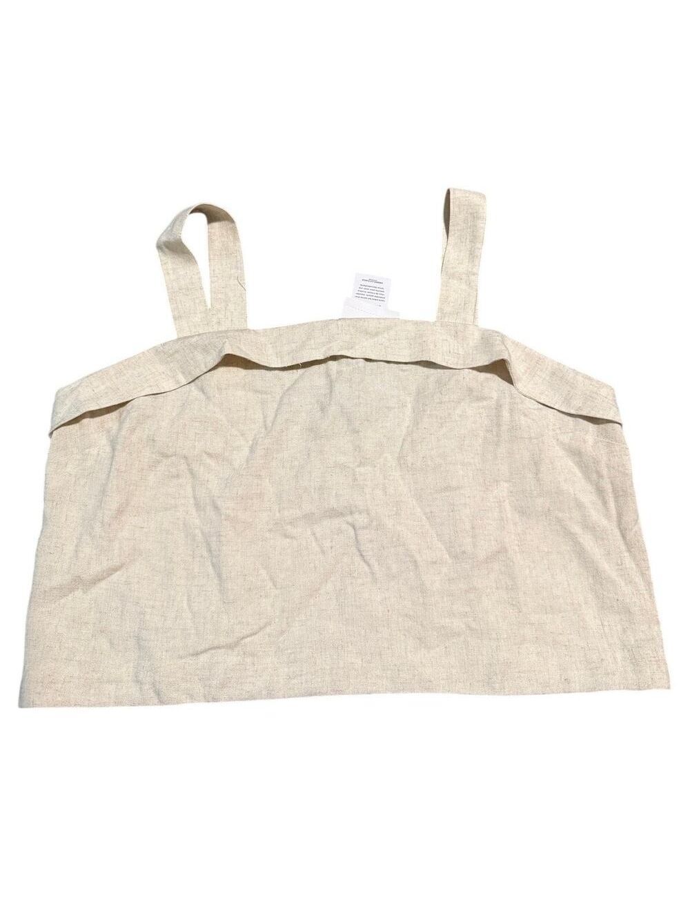 American Eagle Linen Blend Smocked Cropped Tank, Women's Size XL, NWT